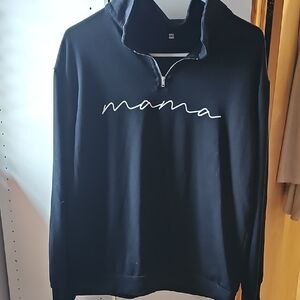 Black 'Mama' quarter-Zip Sweatshirt